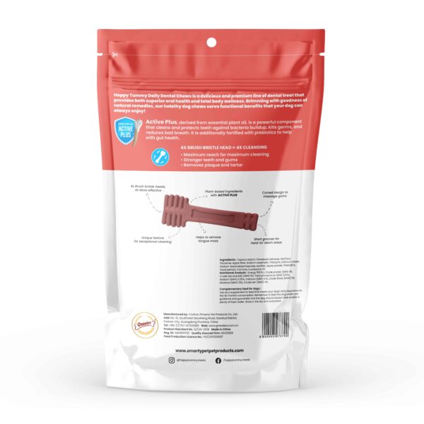 Happy Tummy Apple Flavour Treats For Dogs (21Pc) |  Daily Dental Chew for Dogs | Smartypet Pet Products