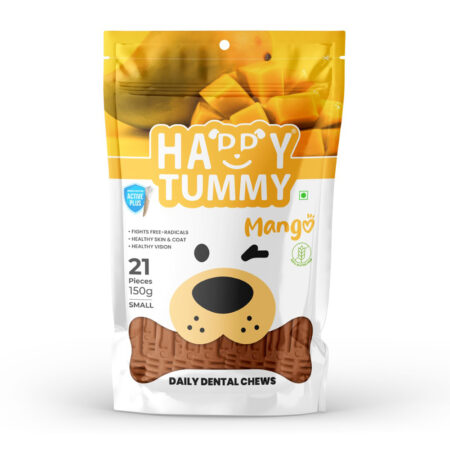 Happy Tummy Mango Flavour Treat For Dogs (21Pc) | Daily Dental Chew for Dogs |  Smarty Pet Products