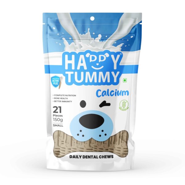 Happy Tummy Calcium Dental Chew For Dogs (21Pc) | Calcium Treat For Dogs | Smartypet Pet Products