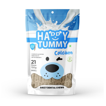 Happy Tummy Calcium Dental Chew For Dogs (21Pc) |Calcium Treat For Dogs | Smarty Pet Products